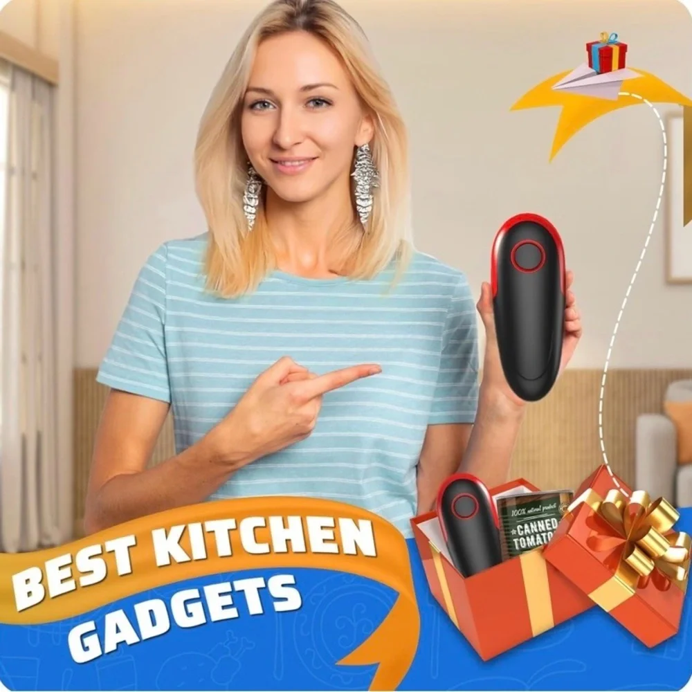 NEW - Electric Can Opener, One-Touch Automatic Can Opener Fits All Can Size